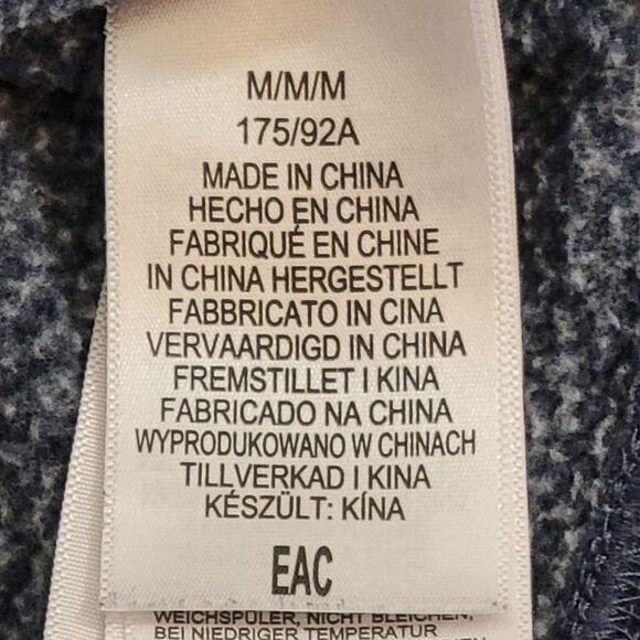 Marmot Mens Drawstring Hoodie Kangaroo Pocket Blue Tan Size Medium - Picture 6 of 12